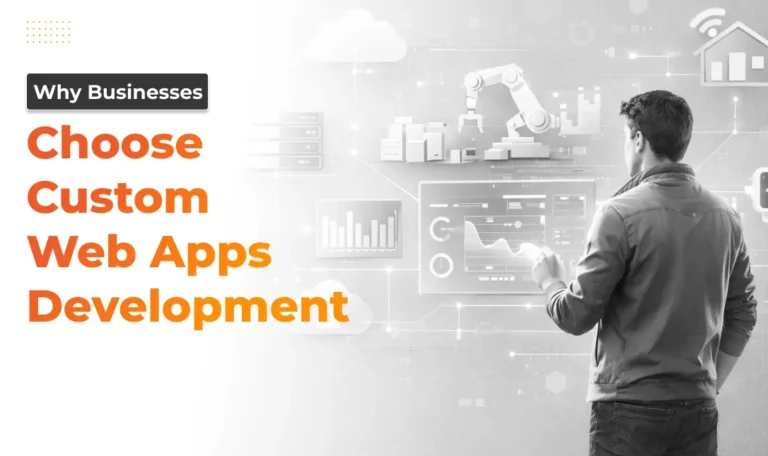 Illustration of a scalable custom web application powering business operations, integrations, and user experience across multiple devices